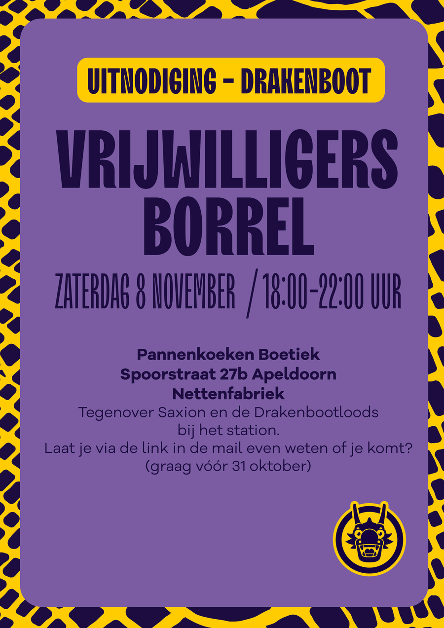 Uitnodiging Vrijwilligersborrel